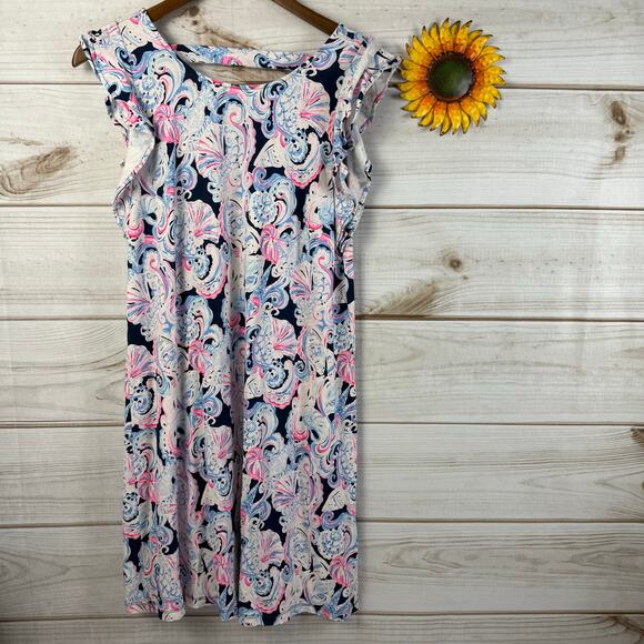 Lilly Pulitzer Dani It's For Shore High Tide Sleeveless Dress Size Medium - Picture 1 of 5